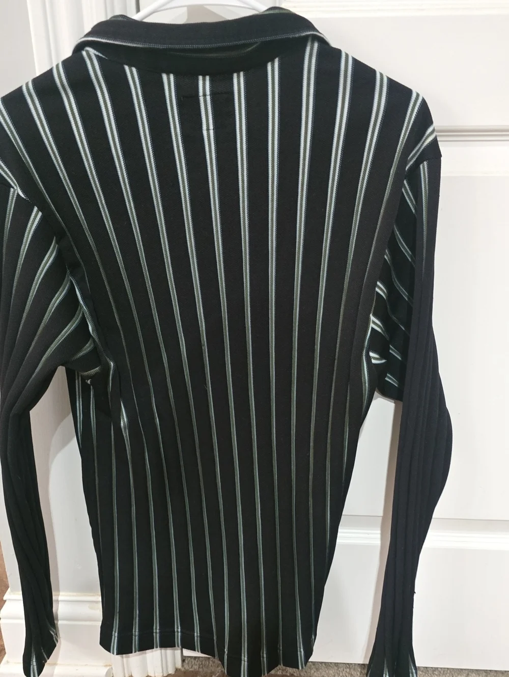 Silver Jeans Men's Black Stripe Zip-Front Sweater
